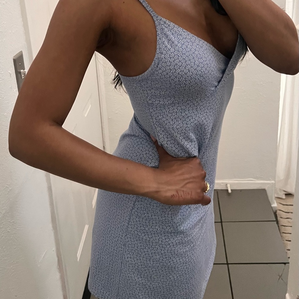 Light Blue Spaghetti Strap Mini Dress